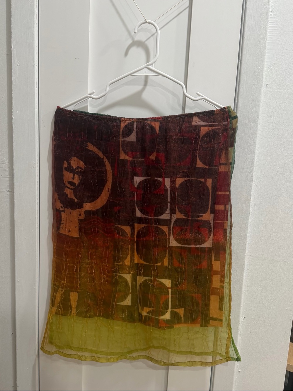 Custo Barcelona Multicolor Sheer Artistic Panel - Green, Brown, Orange
